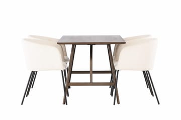 Rektangulär matgrupp Venture Home Beige Mörkbrun 4st - Møbler - Bord - Spisegruppe
