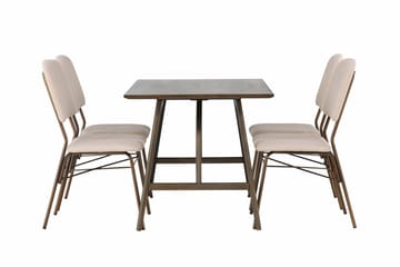 Rektangulär matgrupp Venture Home Beige Mörkbrun 4st - Møbler - Bord - Spisegruppe