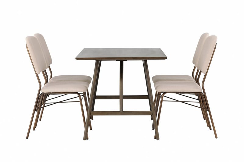 Rektangulär matgrupp Venture Home Beige Mörkbrun 4st - Møbler - Bord - Spisegruppe