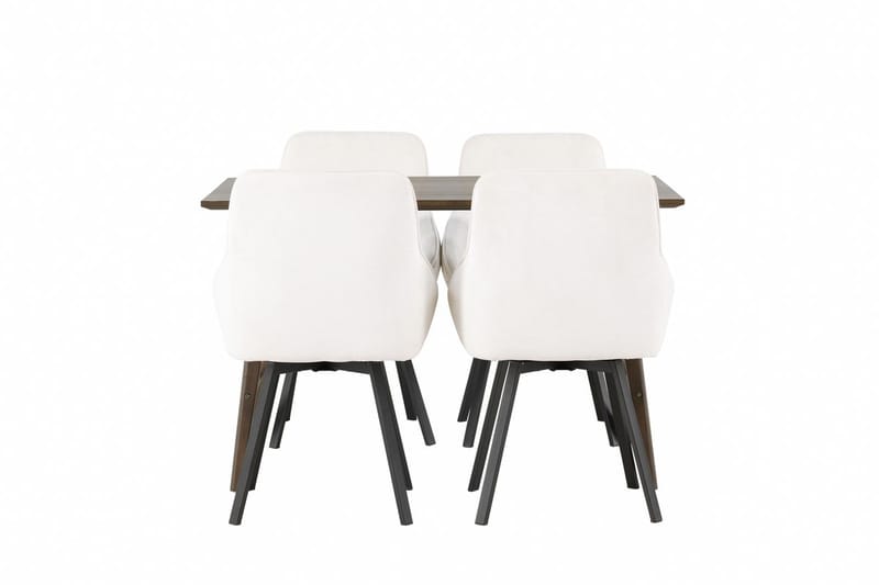 Rektangulär matgrupp Venture Home Beige Mörkbrun 4st - Møbler - Bord - Spisegruppe