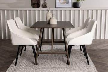Rektangulär matgrupp Venture Home Beige Mörkbrun 4st - Møbler - Bord - Spisegruppe