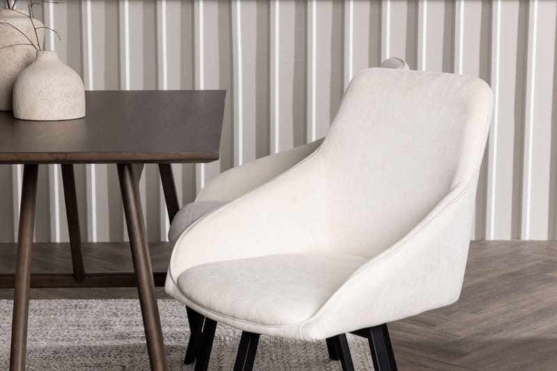 Rektangulär matgrupp Venture Home Beige Mörkbrun 4st - Møbler - Bord - Spisegruppe