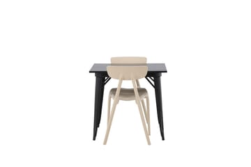 Rektangulär matgrupp Venture Home Beige Svart 2st - Møbler - Bord - Spisegruppe