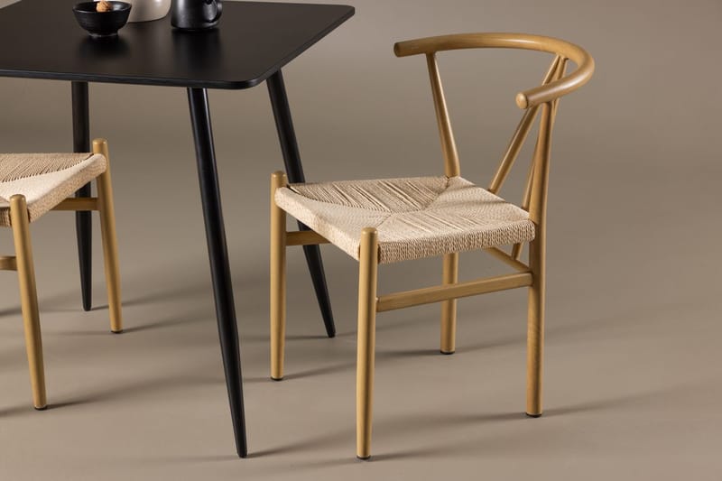 Rektangulär matgrupp Venture Home Beige Svart 2st - Møbler - Bord - Spisegruppe