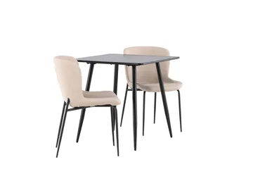 Rektangulär matgrupp Venture Home Beige Svart 2st - Møbler - Bord - Spisegruppe