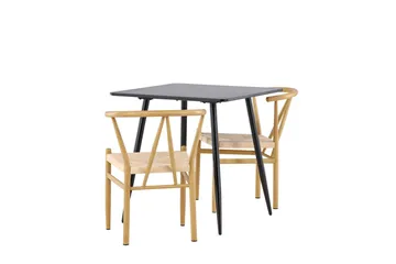 Rektangulär matgrupp Venture Home Beige Svart 2st - Møbler - Bord - Spisegruppe