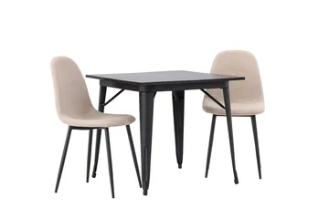Rektangulär matgrupp Venture Home Beige Svart 2st - Møbler - Bord - Spisegruppe