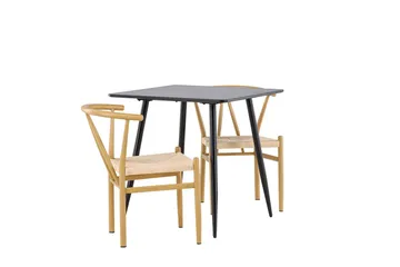 Rektangulär matgrupp Venture Home Beige Svart 2st - Møbler - Bord - Spisegruppe