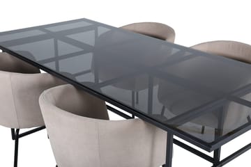 Rektangulär matgrupp Venture Home Beige Svart 4st - Møbler - Bord - Spisegruppe