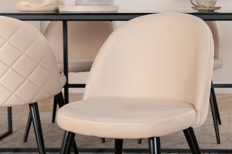 Rektangulär matgrupp Venture Home Beige Svart 4st - M øbler - Bord - Spisegruppe