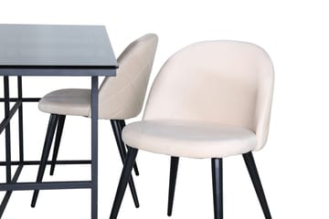 Rektangulär matgrupp Venture Home Beige Svart 4st - Møbler - Bord - Spisegruppe