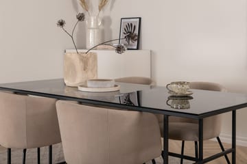 Rektangulär matgrupp Venture Home Beige Svart 4st - Møbler - Bord - Spisegruppe