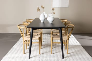 Rektangulär matgrupp Venture Home Beige Svart 6st - Møbler - Bord - Spisegruppe