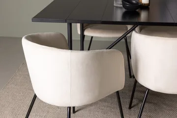 Rektangulär matgrupp Venture Home Beige Svart 6st - Møbler - Bord - Spisegruppe