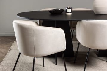 Rektangulär matgrupp Venture Home Beige Svart Sammet - Møbler - Bord - Spisegruppe