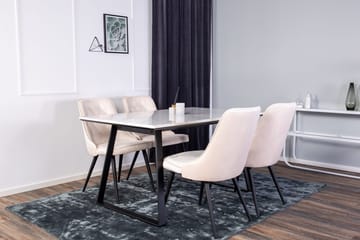 Rektangulär matgrupp Venture Home Beige Svart Svart - Møbler - Bord - Spisegruppe