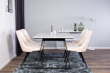 Rektangulär matgrupp Venture Home Beige Svart Svart - Møbler - Bord - Spisegruppe