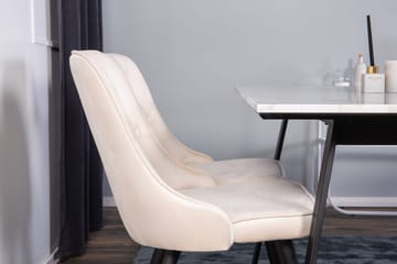 Rektangulär matgrupp Venture Home Beige Svart Svart - Møbler - Bord - Spisegruppe