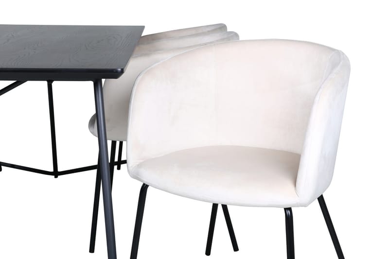 Rektangulär matgrupp Venture Home Beige Svart - Møbler - Bord - Spisegruppe
