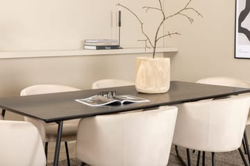 Rektangulär matgrupp Venture Home Beige Svart - Møbler - Bord - Spisegruppe