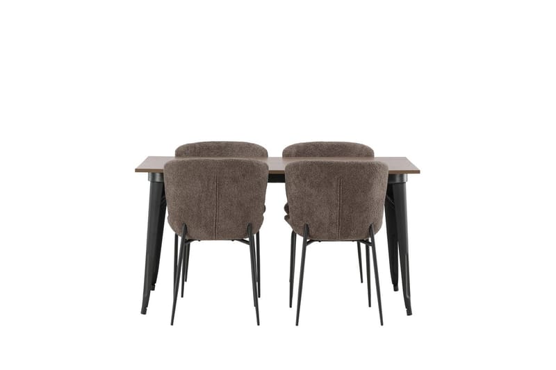 Rektangulär matgrupp Venture Home Beige Valnöt 4st - Møbler - Bord - Spisegruppe