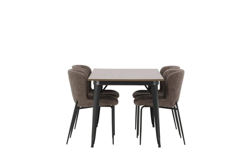 Rektangulär matgrupp Venture Home Beige Valnöt 4st - Møbler - Bord - Spisegruppe