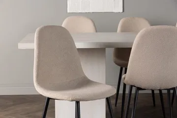 Rektangulär matgrupp Venture Home Beige Vit 6st - Møbler - Bord - Spisegruppe
