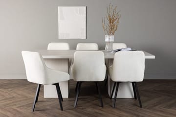 Rektangulär matgrupp Venture Home Beige Vit 6st - Møbler - Bord - Spisegruppe