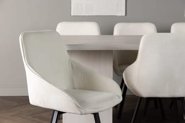 Rektangulär matgrupp Venture Home Beige Vit 6st - Møbler - Bord - Spisegruppe