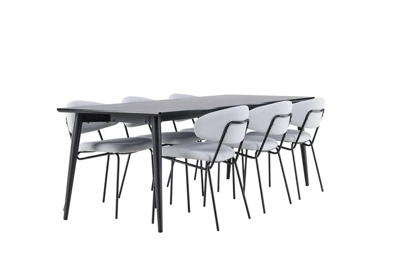 Rektangulär matgrupp Venture Home Blå Svart 6st - Møbler - Bord - Spisegruppe