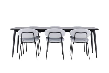 Rektangulär matgrupp Venture Home Blå Svart 6st - Møbler - Bord - Spisegruppe