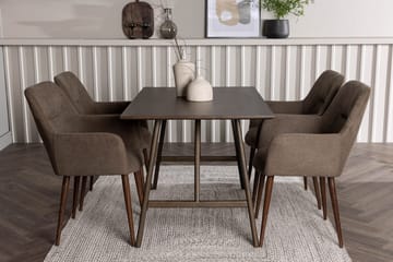 Rektangulär matgrupp Venture Home Brun Mörkbrun 4st - Mørkebrun - Møbler - Bord - Spisegruppe