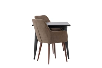 Rektangulär matgrupp Venture Home Brun Svart 2st - Møbler - Bord - Spisegruppe
