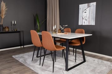 Rektangulär matgrupp Venture Home Brun Svart 4st - Møbler - Bord - Spisegruppe
