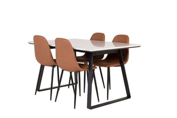 Rektangulär matgrupp Venture Home Brun Svart 4st - Møbler - Bord - Spisegruppe