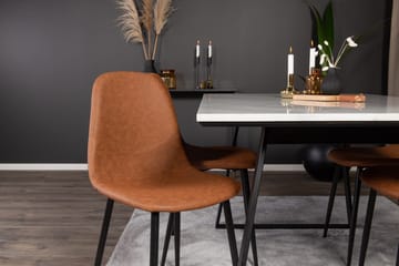 Rektangulär matgrupp Venture Home Brun Svart 4st - Møbler - Bord - Spisegruppe