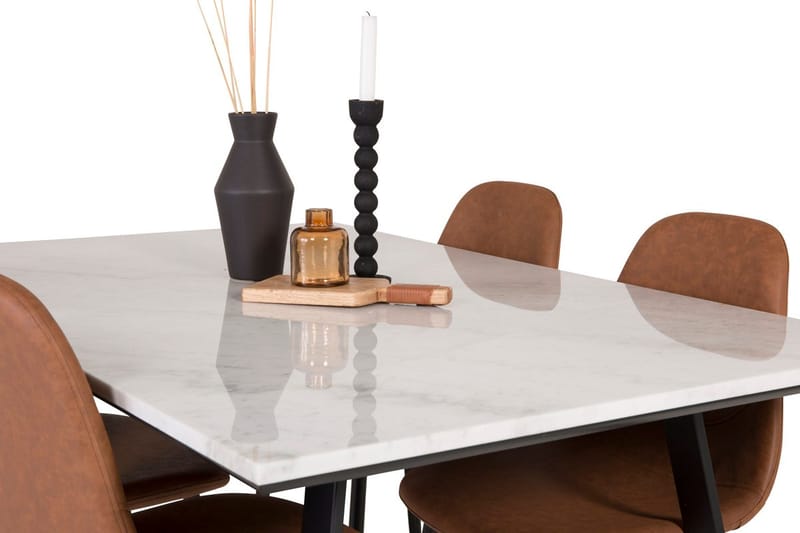 Rektangulär matgrupp Venture Home Brun Svart 4st - Møbler - Bord - Spisegruppe