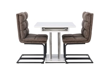 Rektangulär matgrupp Venture Home Brun Vit 4st - Møbler - Bord - Spisegruppe