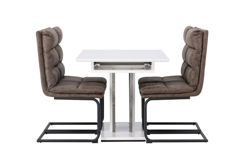 Rektangulär matgrupp Venture Home Brun Vit 4st - Møbler - Bord - Spisegruppe