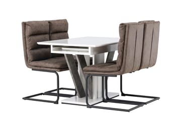 Rektangulär matgrupp Venture Home Brun Vit 4st - Møbler - Bord - Spisegruppe