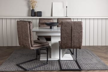 Rektangulär matgrupp Venture Home Brun Vit 4st - Møbler - Bord - Spisegruppe