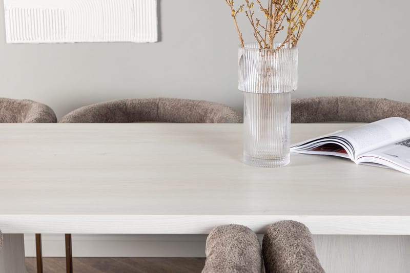 Rektangulär matgrupp Venture Home Brun Vit 6st - Møbler - Bord - Spisegruppe