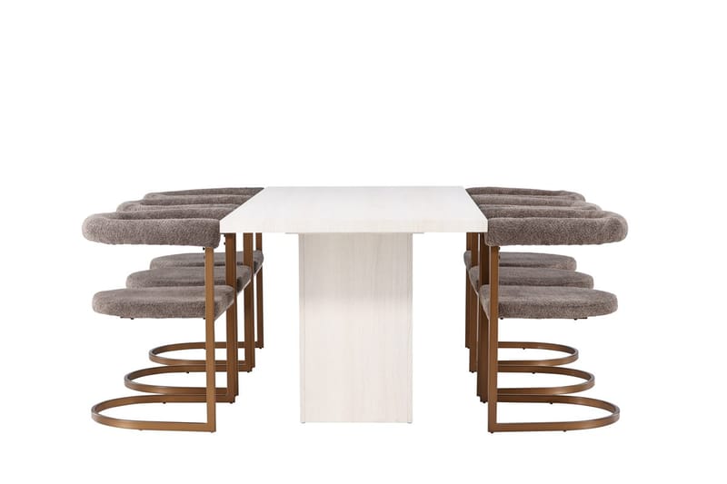 Rektangulär matgrupp Venture Home Brun Vit 6st - Møbler - Bord - Spisegruppe