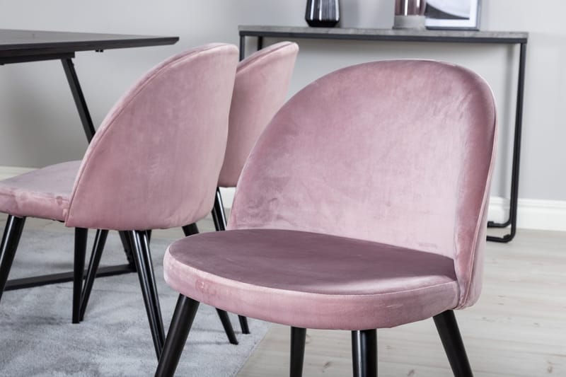 Rektangulär matgrupp Venture Home Gammelrosa Svart 6st - Møbler - Bord - Spisegruppe