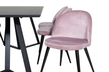 Rektangulär matgrupp Venture Home Gammelrosa Svart 6st - Møbler - Bord - Spisegruppe