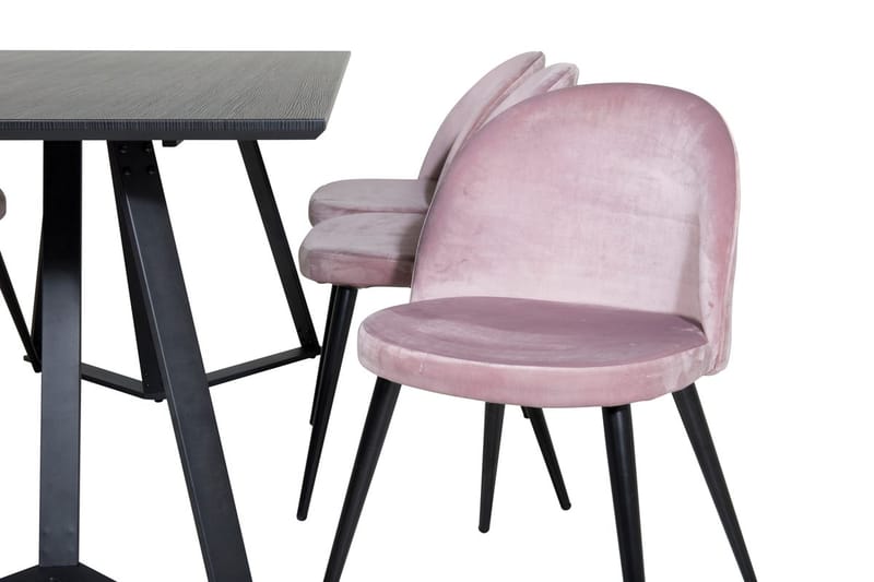 Rektangulär matgrupp Venture Home Gammelrosa Svart 6st - Møbler - Bord - Spisegruppe