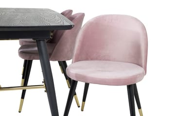 Rektangulär matgrupp Venture Home Gammelrosa Svart Mässing - Møbler - Bord - Spisegruppe