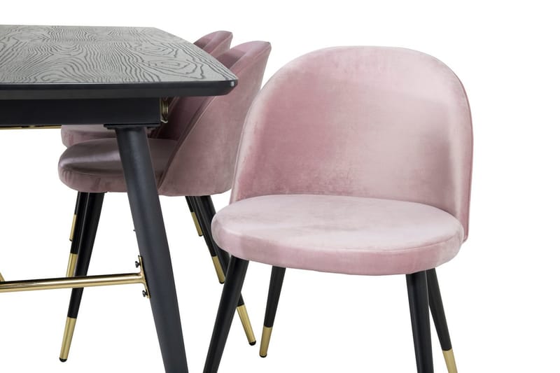 Rektangulär matgrupp Venture Home Gammelrosa Svart Mässing - Møbler - Bord - Spisegruppe