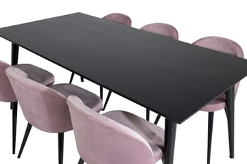 Rektangulär matgrupp Venture Home Gammelrosa Svart Svart - Møbler - Bord - Spisegruppe