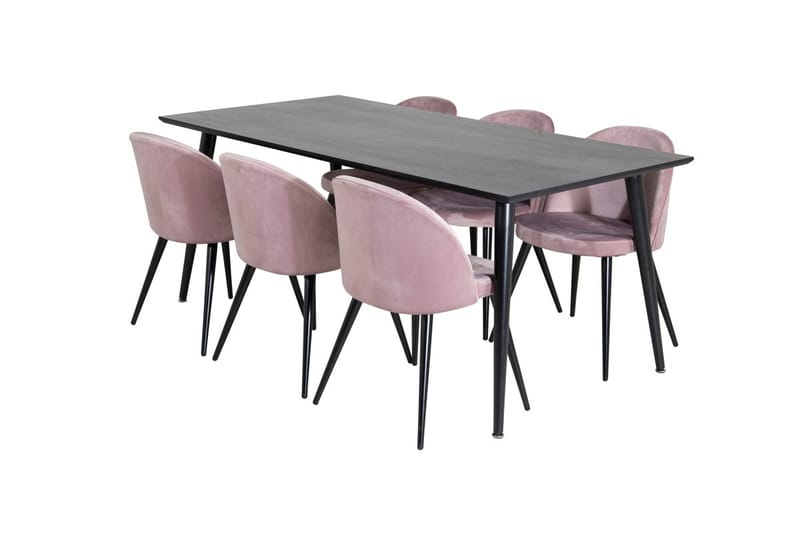 Rektangulär matgrupp Venture Home Gammelrosa Svart Svart - Møbler - Bord - Spisegruppe